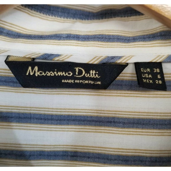 Mossimo Dutti Blue Tan Striped Button Down Shirt - Picture 3 of 6